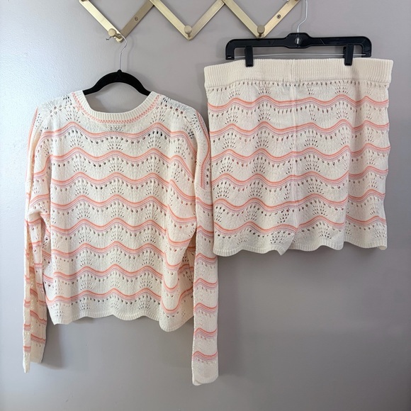 NWT In The Style Crochet 2-Piece Set Stripe Chevron Plus Size 18/20 - Picture 6 of 10